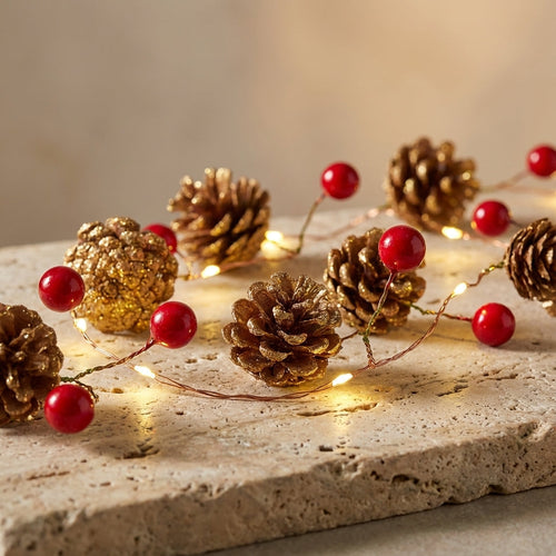 2m Pre-Lit Christmas Garland-Christmas Decor-GloBrite-Multicolor-DREIBACH