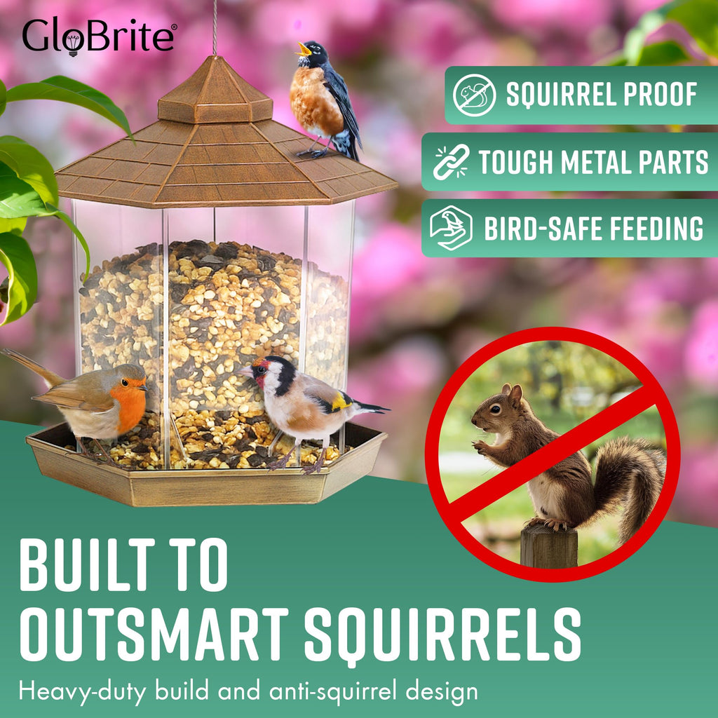 All-Weather Hanging Bird Feeder-Garden & Outdoor-GloBrite-Bronze-DREIBACH