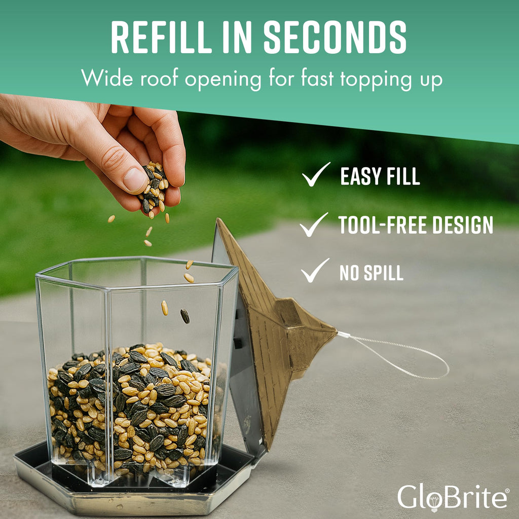 All-Weather Hanging Bird Feeder-Garden & Outdoor-GloBrite-Bronze-DREIBACH