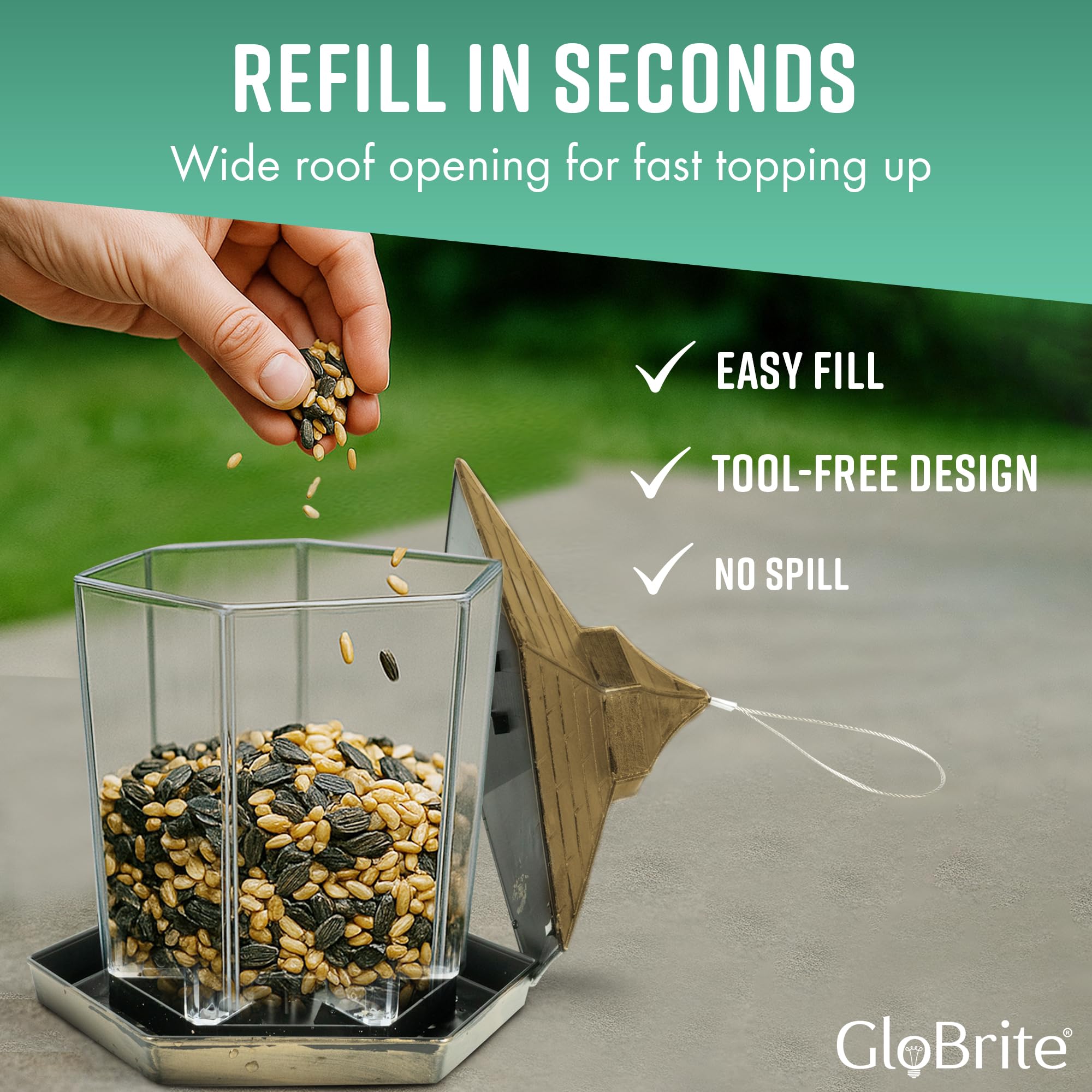All-Weather Hanging Bird Feeder-Garden & Outdoor-GloBrite-Bronze-DREIBACH