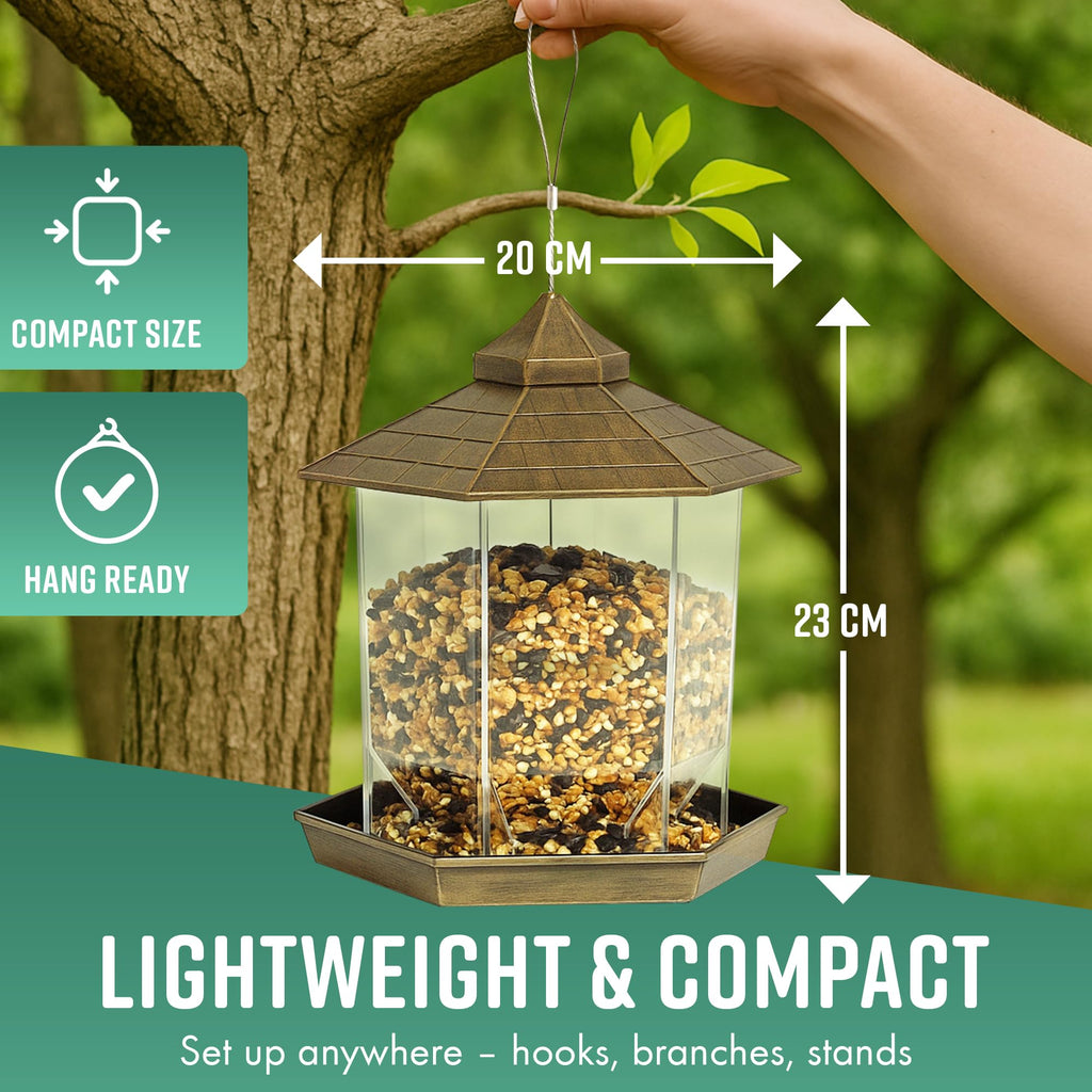 All-Weather Hanging Bird Feeder-Garden & Outdoor-GloBrite-Bronze-DREIBACH