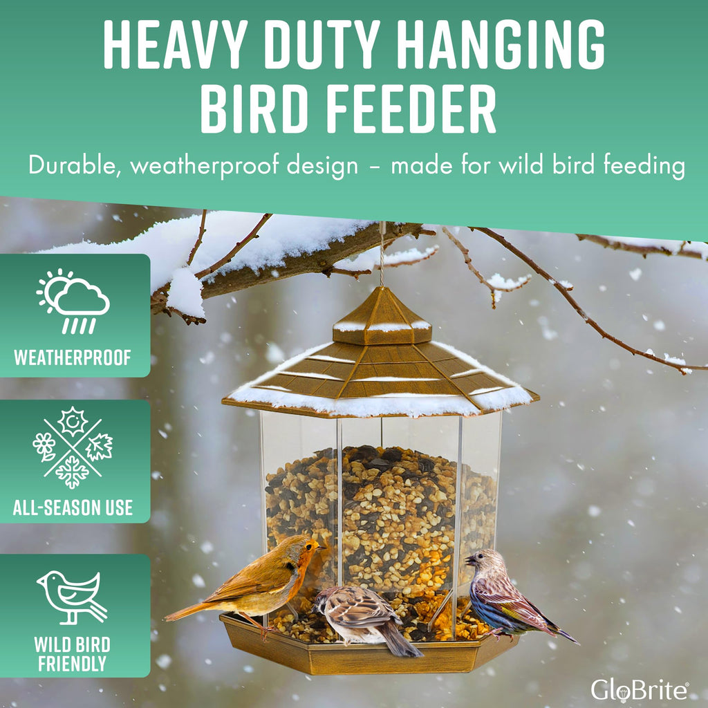 All-Weather Hanging Bird Feeder-Garden & Outdoor-GloBrite-Bronze-DREIBACH
