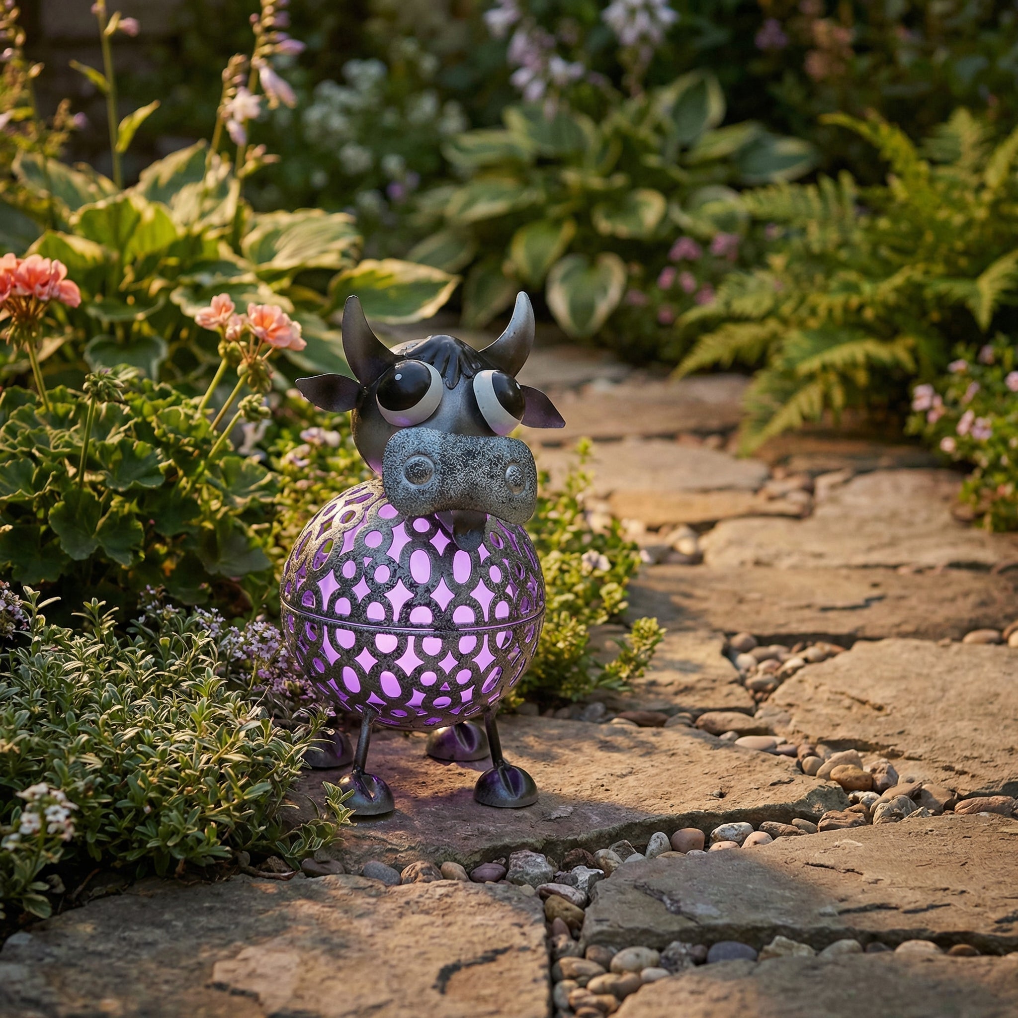 Colour Changing Solar Ornament-Garden & Outdoor-GloBrite-Cow-DREIBACH