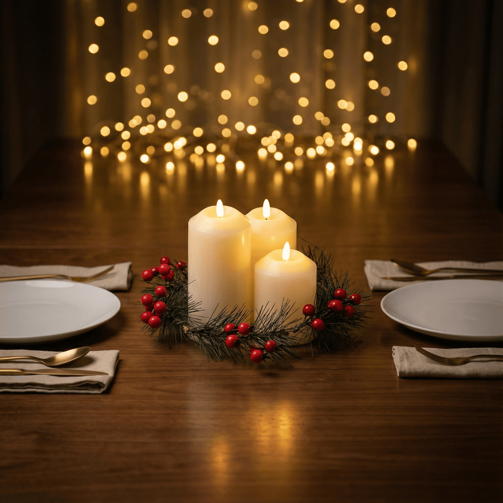 Flameless Candle Wreath-Christmas Decor-GloBrite-DREIBACH