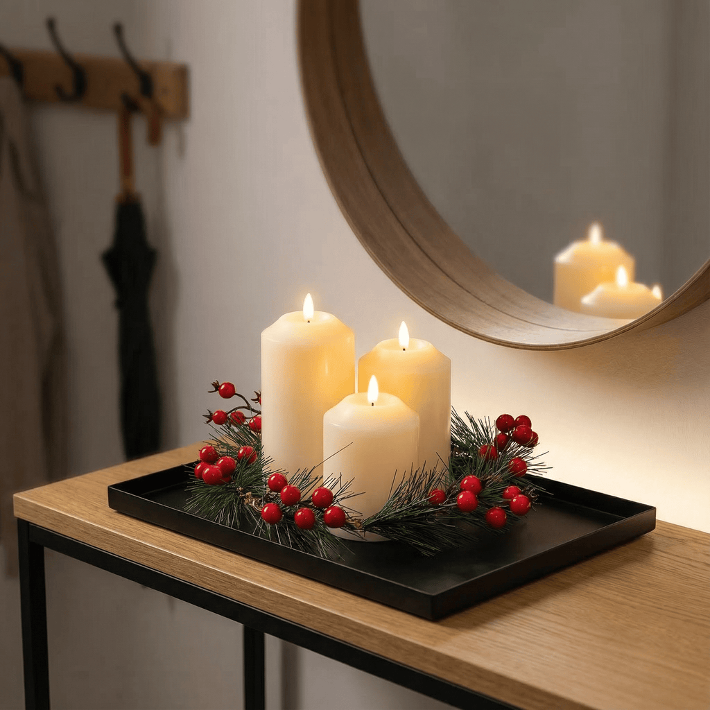 Flameless Candle Wreath-Christmas Decor-GloBrite-DREIBACH