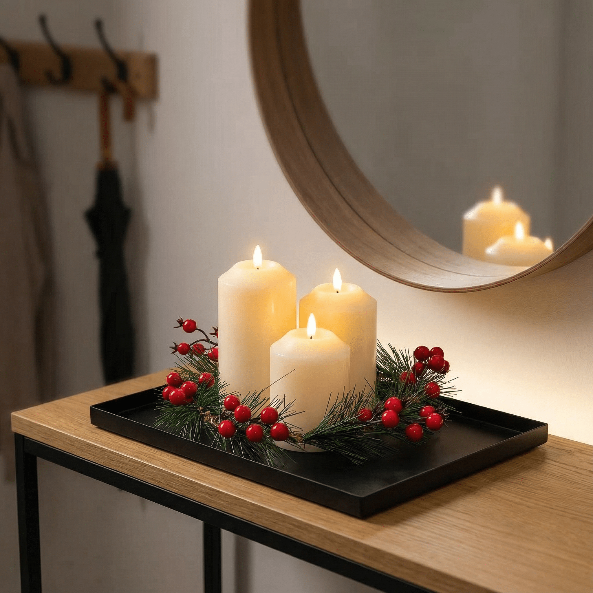 Flameless Candle Wreath-Christmas Decor-GloBrite-DREIBACH