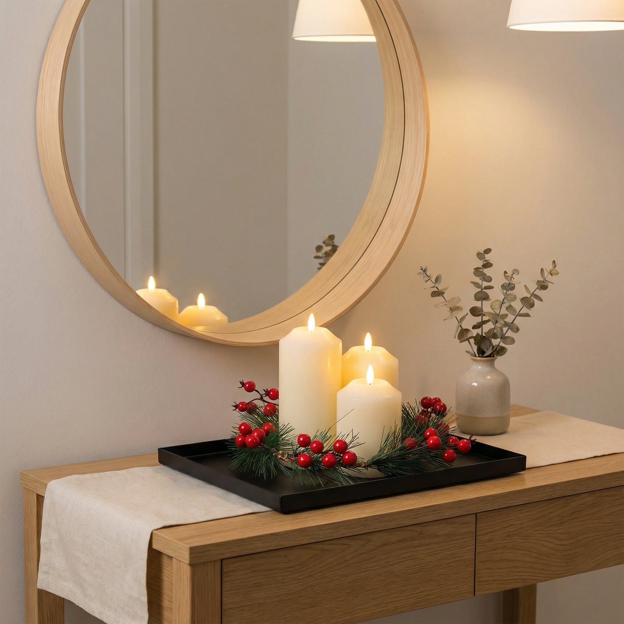 Flameless Candle Wreath-Christmas Decor-GloBrite-DREIBACH