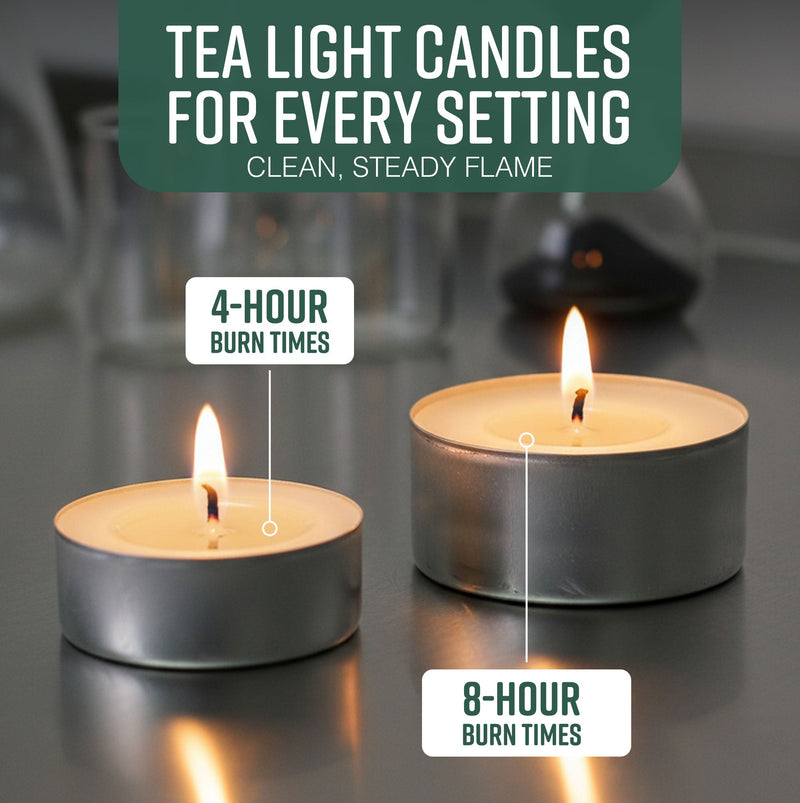 GloBrite Unscented Tea Lights-GloBrite-4 hours - 50 pack-DREIBACH
