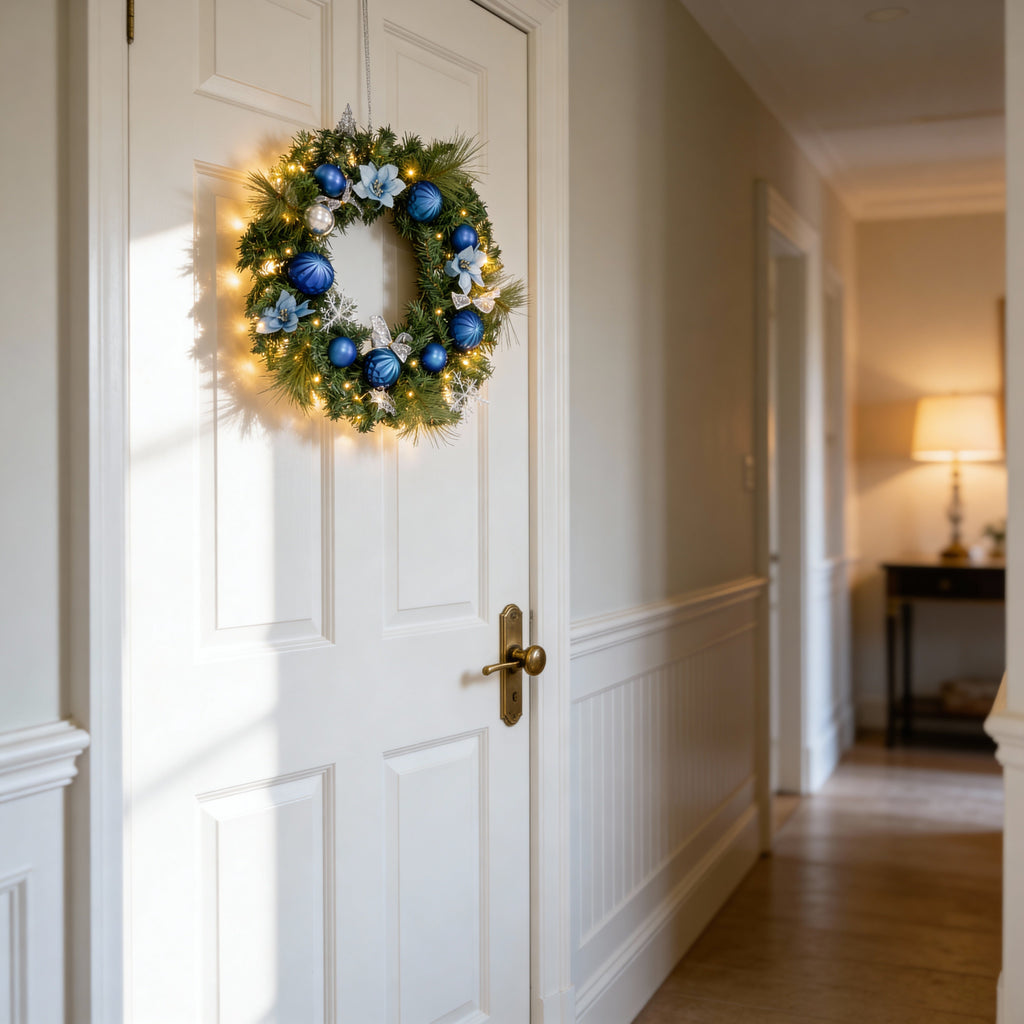 Illuminated Winter Christmas Wreath-Christmas Decor-GloBrite-DREIBACH