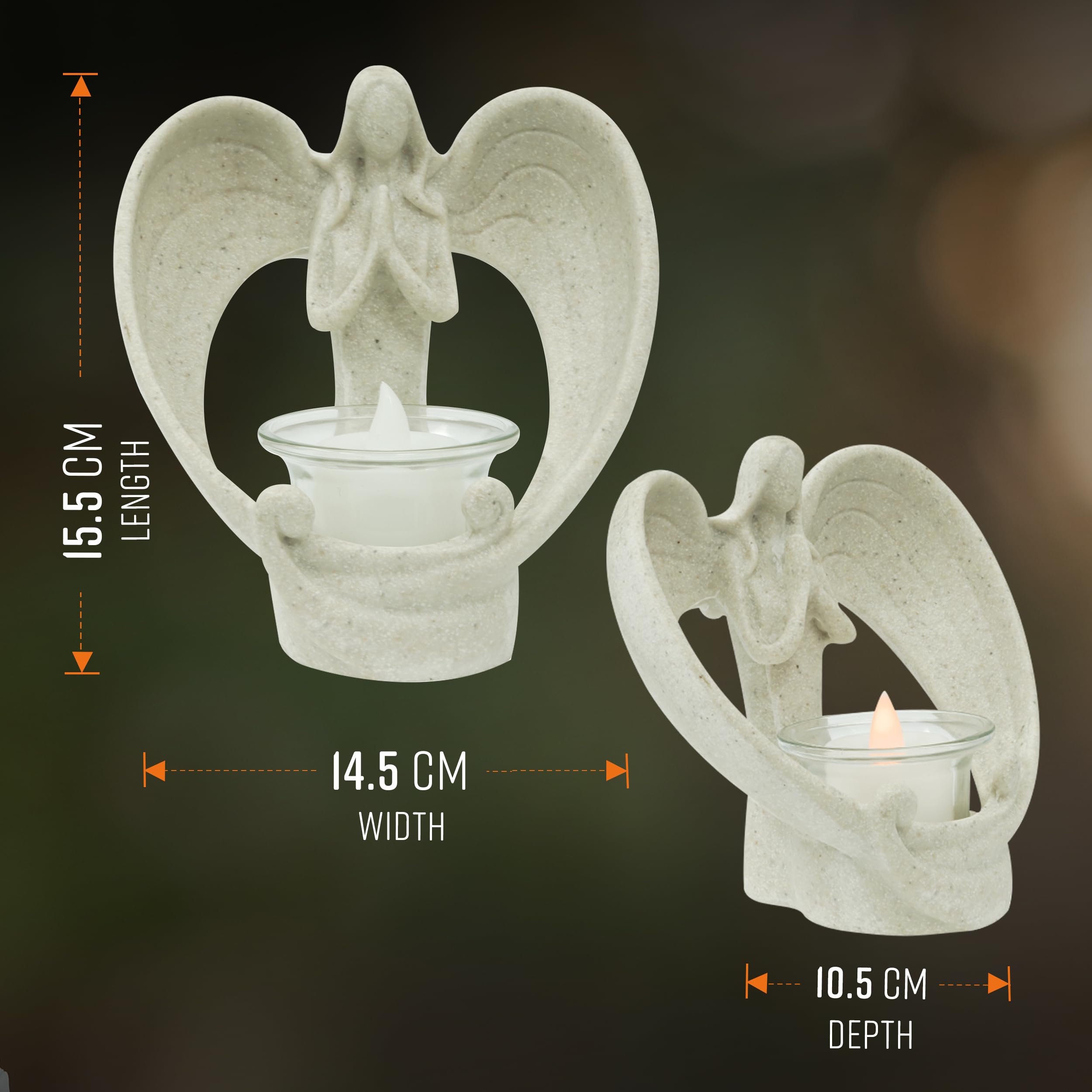 LED Angel Candle Holders-Christmas Decor-GloBrite-DREIBACH
