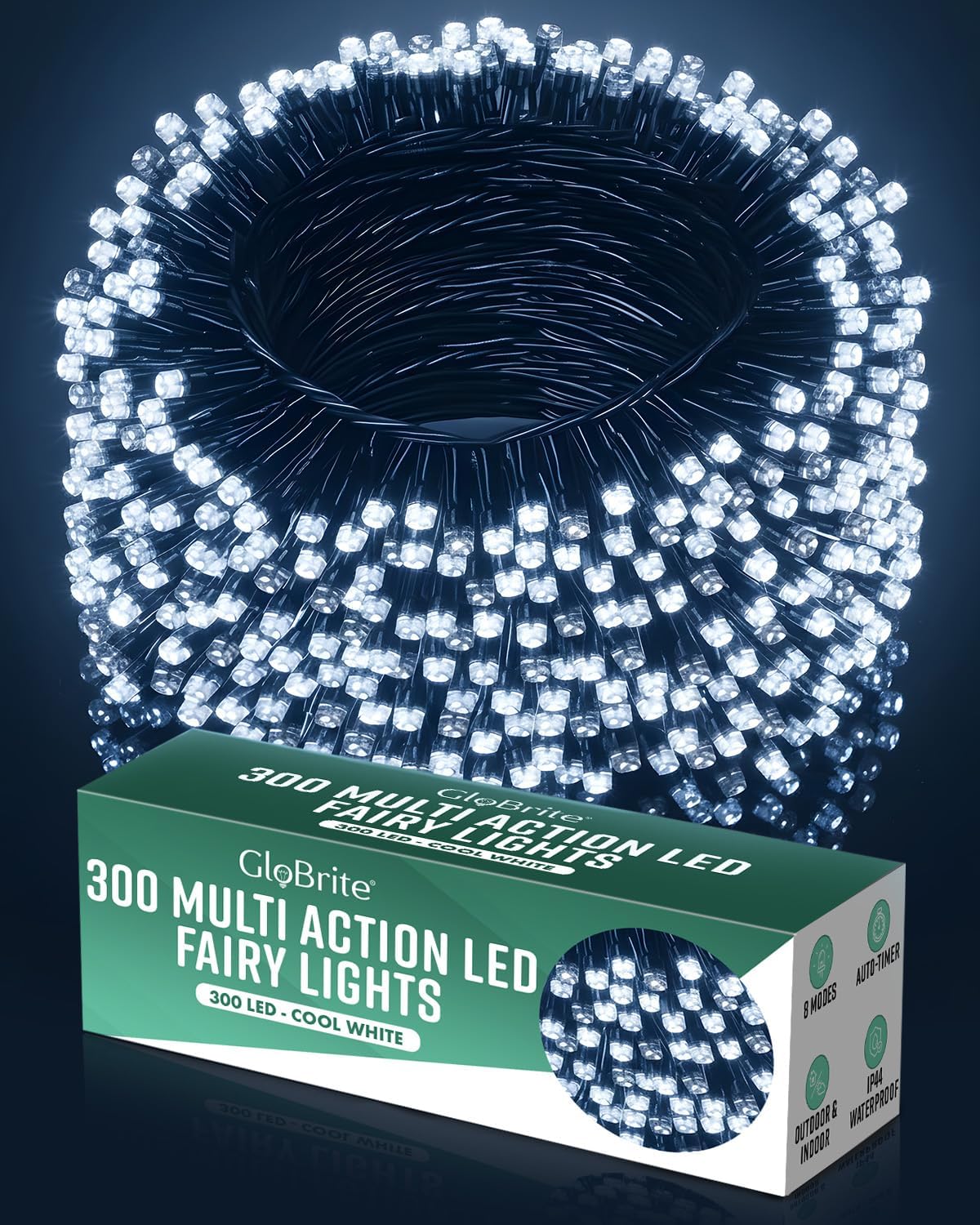 LED Fairy Lights-Christmas Decor-GloBrite-Cool White-300 LED-DREIBACH