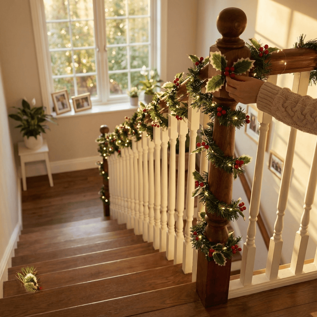 Pre-Lit Berry Christmas Garland-Christmas Decor-GloBrite-DREIBACH