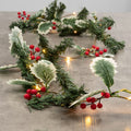 Pre-Lit Berry Christmas Garland-Christmas Decor-GloBrite-DREIBACH