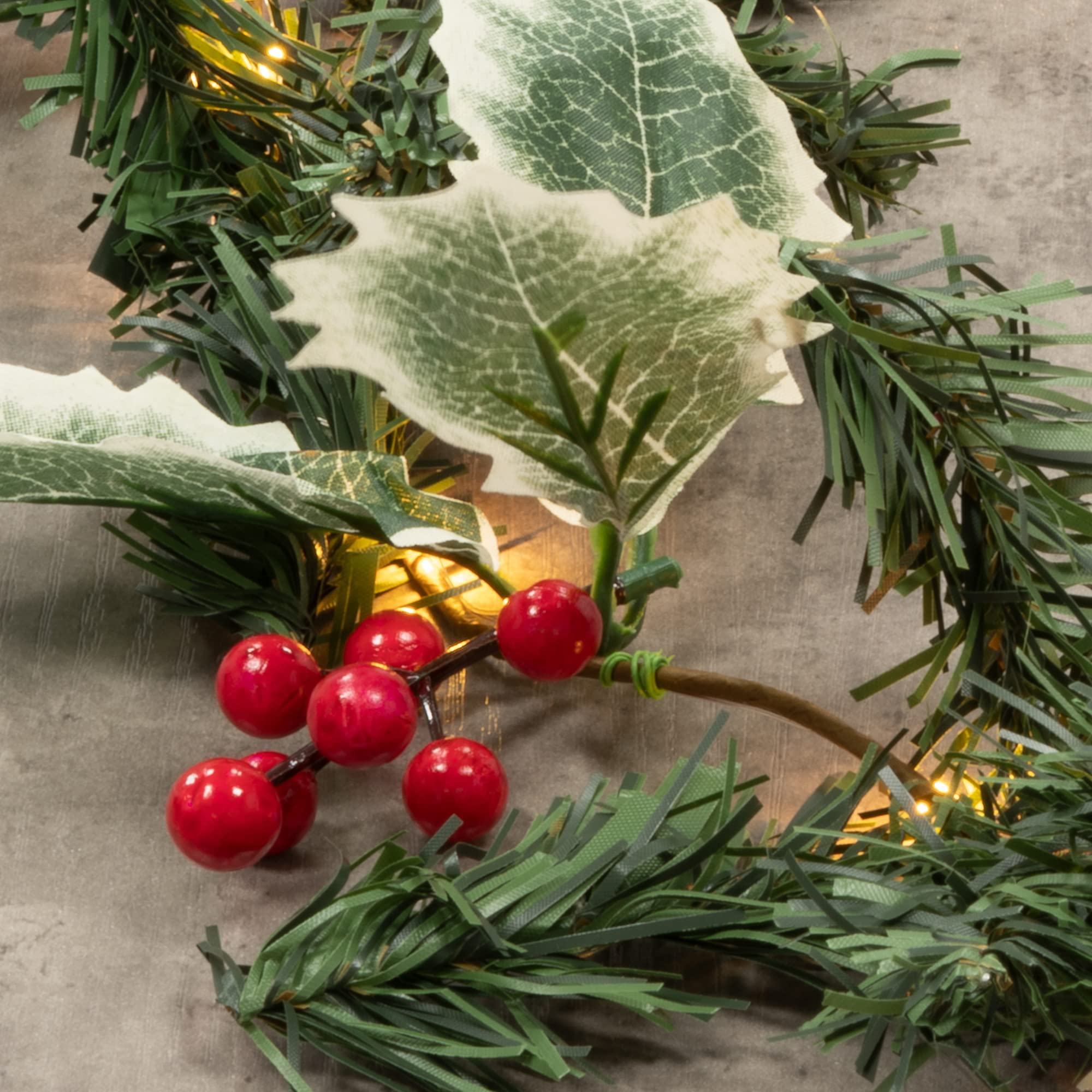 Pre-Lit Berry Christmas Garland-Christmas Decor-GloBrite-DREIBACH