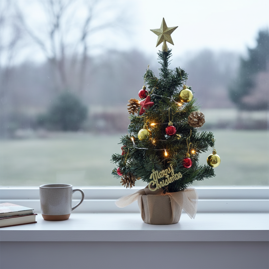 Pre Lit Mini Christmas Tree 45/60 CM-Christmas Decor-GloBrite-45cm - Multicolor-DREIBACH