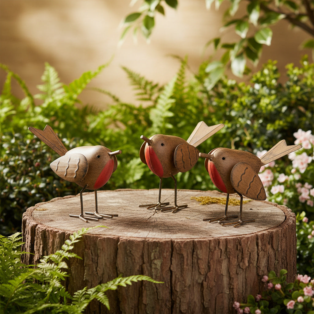 Robin Ornaments (3-Pack)-Garden & Outdoor-GloBrite-DREIBACH