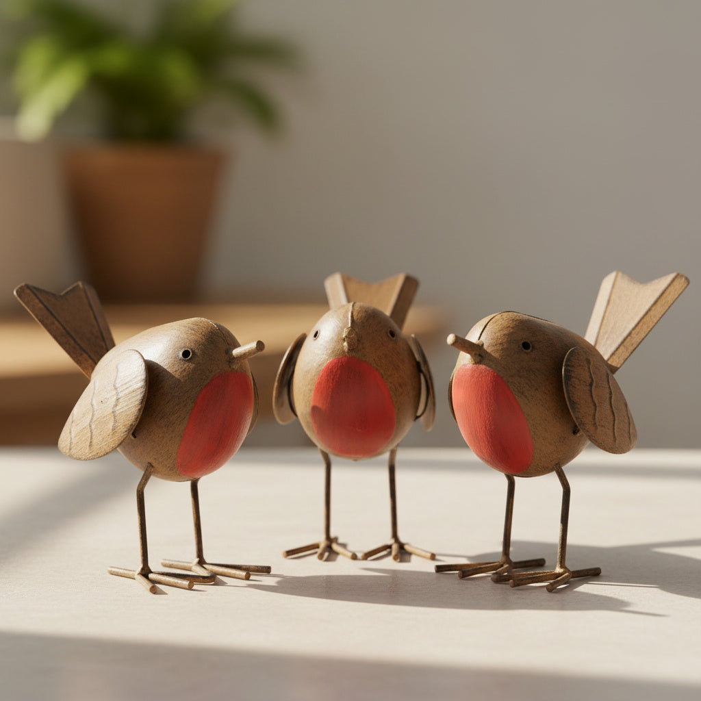 Robin Ornaments (3-Pack)-Garden & Outdoor-GloBrite-DREIBACH
