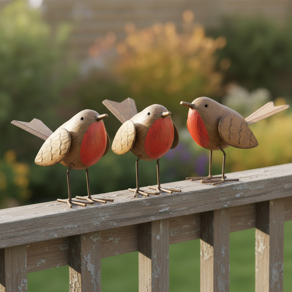 Robin Ornaments (3-Pack)-Garden & Outdoor-GloBrite-DREIBACH