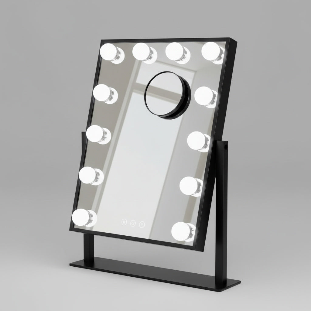 Small Hollywood Makeup Mirror-Home & Living-GloBrite-Black - 9 LED-DREIBACH